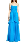 AMUR KIKO TIERED SILK MAXI DRESS,580717