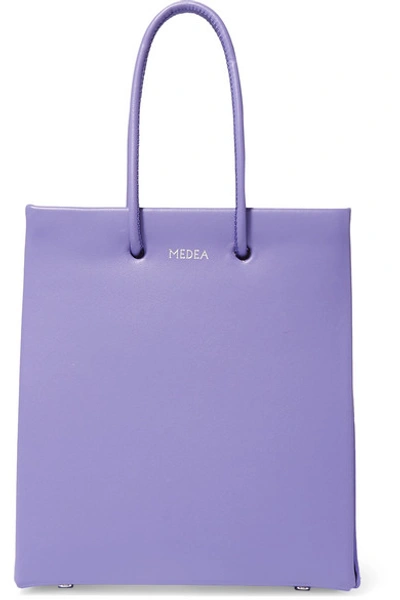 Medea Short Leather Top Handle Bag In Purple