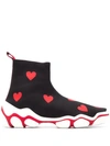 RED VALENTINO RED(V) HEART GLAM RUN SNEAKERS