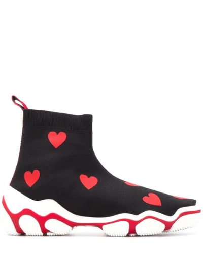 Red Valentino Red(v) Heart Glam Run Trainers In Black