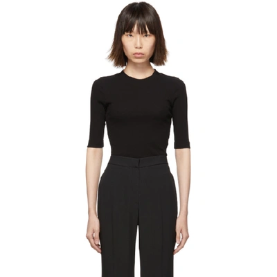 Rosetta Getty Black Cropped Sleeve T-shirt