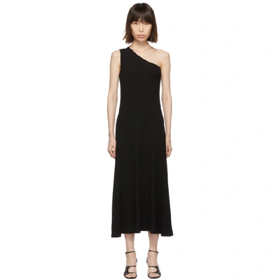 Rosetta Getty One-shoulder Cotton Maxi Dress In Black
