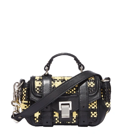 Proenza Schouler Woven Ps1 Micro In Yellow/black