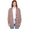 ISABEL MARANT ÉTOILE ISABEL MARANT ETOILE PINK ALPACA SCOTT TWEEDY KNIT CARDIGAN