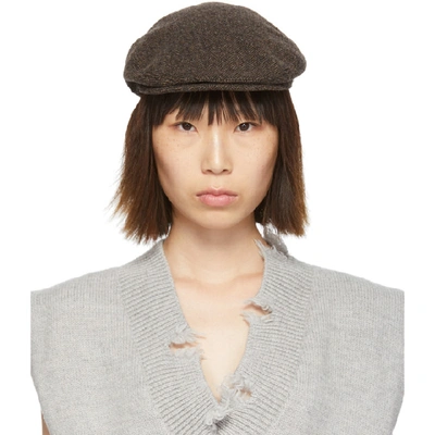 Isabel Marant Gabor Wool-herringbone Flat Cap In Brown