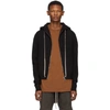 RICK OWENS RICK OWENS BLACK ZIPPED HOODIE