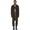 RICK OWENS RICK OWENS BROWN SUEDE TRENCH COAT