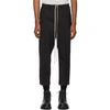 RICK OWENS RICK OWENS BLACK DRAWSTRING ASTAIRES CROPPED TROUSERS