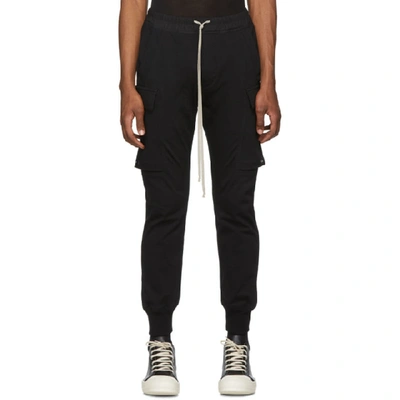 Rick Owens Babel Drawstring Cotton-cargo Track Trousers In Black