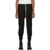 RICK OWENS RICK OWENS BLACK BOILED CASHMERE TRACK trousers