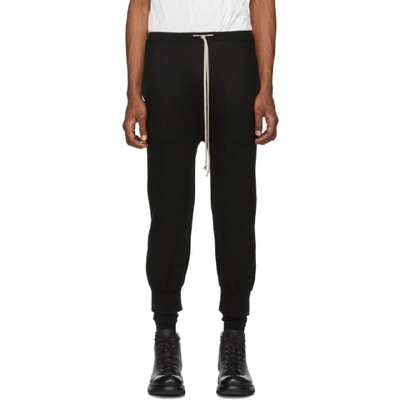 Rick Owens Tapered Track Trousers In 09 Black