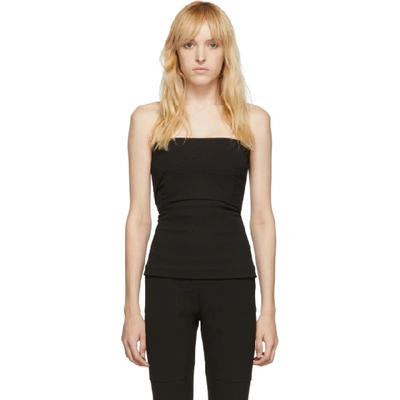 Rick Owens Strapless Cotton-blend Crepe Top In Black