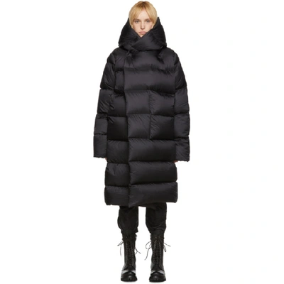 Rick Owens Black Ls Hooded Liner Down Jacket