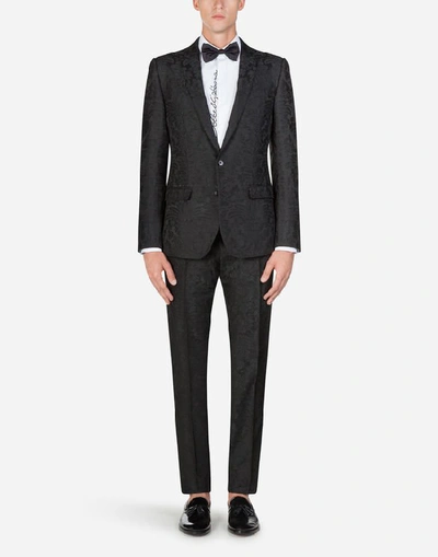 Dolce & Gabbana Jacquard Martini Suit In Black