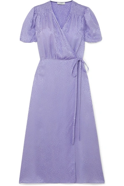 Art Dealer Marge Silk-jacquard Wrap Dress In Lilac