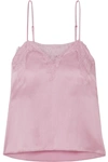 CAMI NYC THE SWEETHEART LACE-TRIMMED SILK-CHARMEUSE CAMISOLE