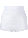 Dolce & Gabbana Lace-paneled Stretch-mesh High-rise Briefs In White