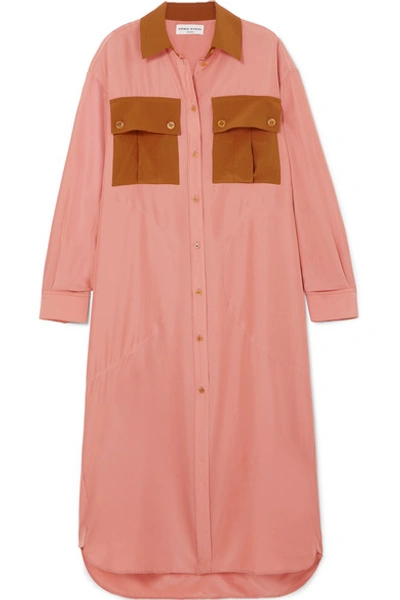 Sonia Rykiel Oversized Color-block Silk-satin Dress In Blush
