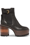 SEE BY CHLOÉ Leather platform ankle boots