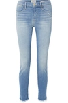 FRAME LE HIGH DISTRESSED SKINNY JEANS
