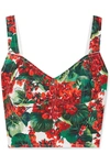 DOLCE & GABBANA FLORAL-PRINT CADY BUSTIER TOP