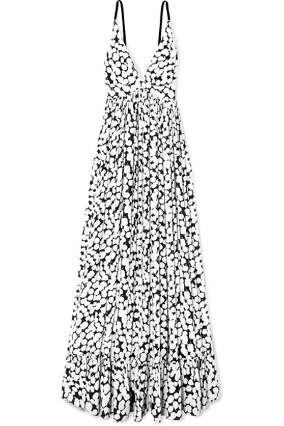 Proenza Schouler Printed Crepe De Chine Maxi Dress In White