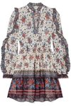 ULLA JOHNSON Dani ruffled floral-print fil coupé silk-blend chiffon mini dress