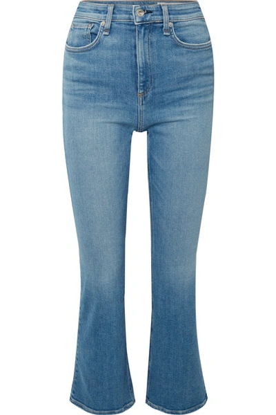 Rag & Bone Nina Cropped High-rise Flared Jeans In Mid Denim