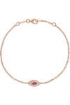 ANITA KO EVIL EYE 18-KARAT ROSE GOLD, RUBY AND DIAMOND BRACELET