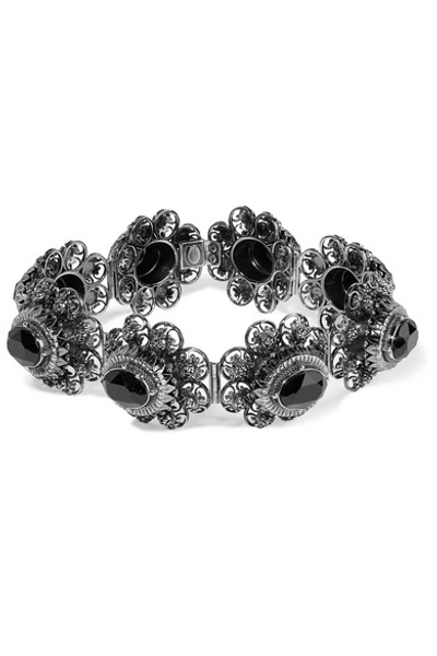 Alexander Mcqueen Rose Silver-tone Crystal Choker