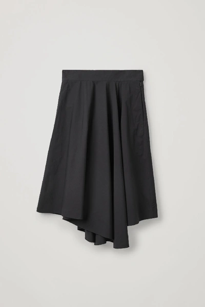 Cos Asymmetric-hem Skirt In Black