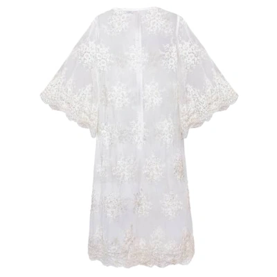 Jiri Kalfar White Long Embroidered Dress