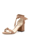 Alexandre Birman Clarita Suede Block-heel Sandals In Neutral