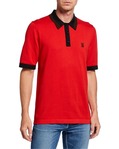 Burberry Men's Camford Polo Shirt, Bright Red