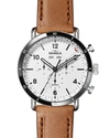 Shinola Men's 45mm Canfield Sport 3-eye Chrono Calendar Watch W/ Leather Strap In Brown