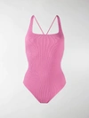GANNI RIBBED SWIMSUIT,A183114120823