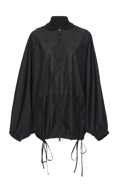 Valentino Drawstring Windbreaker Jacket In Black