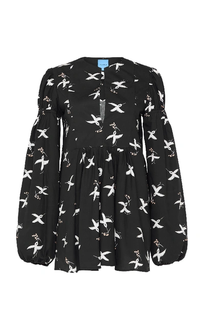 Macgraw Hibernation Printed Cotton Top In Black/white