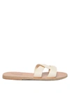 Ancient Greek Sandals Desmos Cutout Leather Slides In Ivory