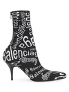 BALENCIAGA Monogram Knit Ankle Boots