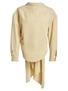 Rosie Assoulin Reversible Classic Tie Front Shirt In Sand