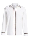 ROSIE ASSOULIN Classic Faux-Leather Trimmed Button-Down Shirt