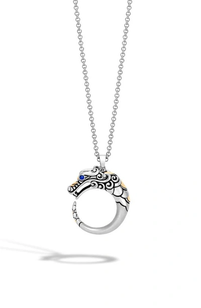 John Hardy Women's Legends Naga 18k Gold, Silver & Blue Sapphire Eyes Pendant Necklace