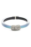 ALEXIS BITTAR CRYSTAL ENCRUSTED CLASP SKINNY BANGLE,AB00B133020