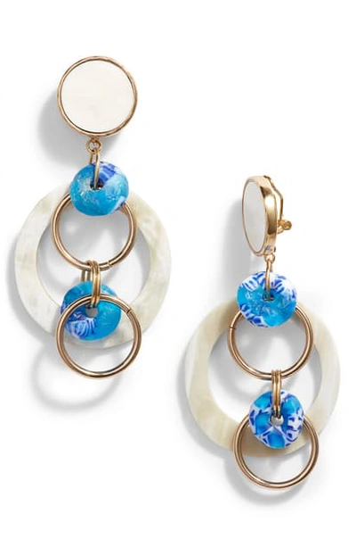 Akola Malaika Hoop Drop Earrings In Blue