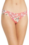 HANKY PANKY CORAL FLORAL LOW RISE THONG,8G1582