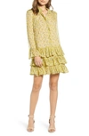 ZADIG & VOLTAIRE REBBIE ANEMONE TIERED RUFFLE LONG SLEEVE BABYDOLL DRESS,WHCF0402F