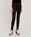 Ag Farrah Skinny Skinny High-rise Velvet Jeans In Super Black