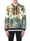 Dolce & Gabbana Tropical Latino-print Cotton Hooded Sweatshirt In Multicolor