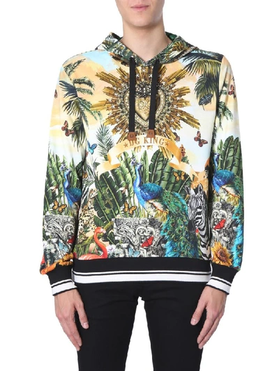 Dolce & Gabbana Tropical Latino-print Cotton Hooded Sweatshirt In Multicolour